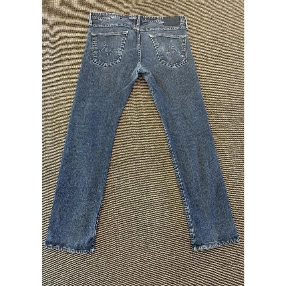 Adriano Goldschmied AG 34X34 The Matchbox Slim Straight Faded Blue Jeans - Picture 2 of 9